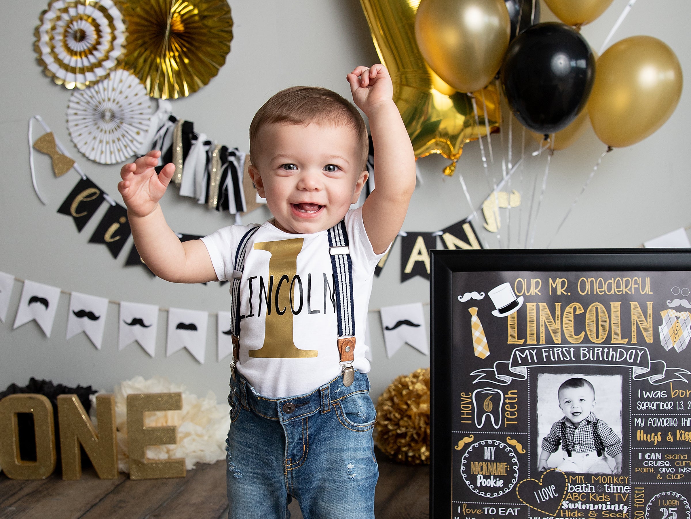 Celebrating Milestones with Personalized Charm: Mr. Onederful Birthday Chalkboard