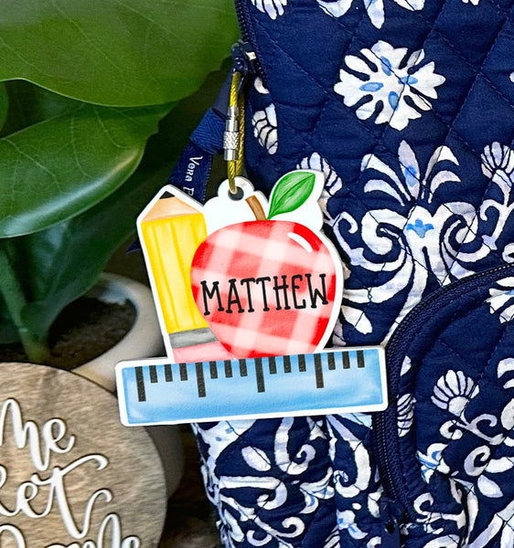 School Backpack Name Tags TAGAPPLE20520 Bailey Bunch Designs
