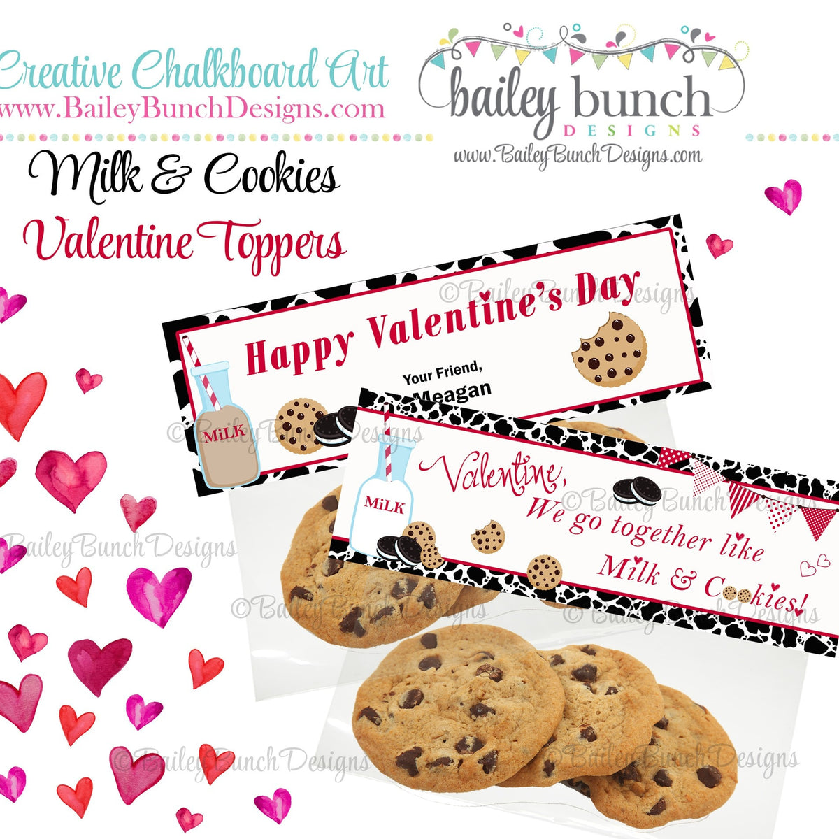 We go together like Milk & Cookies Bag Toppers, Valentines VDAYCOOKIE0 – Bailey Bunch Designs we-go-together-like-milk-cookies-bag-toppers-valentines-vdaycookie0-bailey-bunch-designs