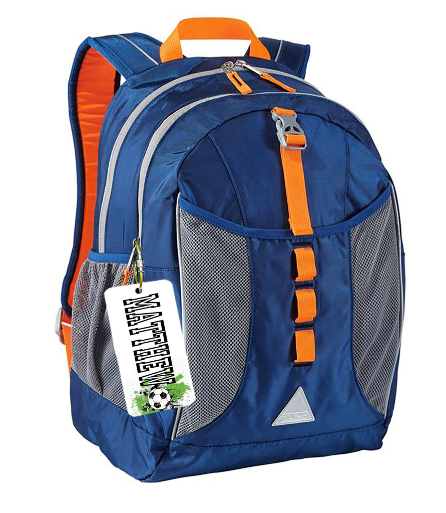 School Backpack Name Tags Soccer TAGSOCCER0520