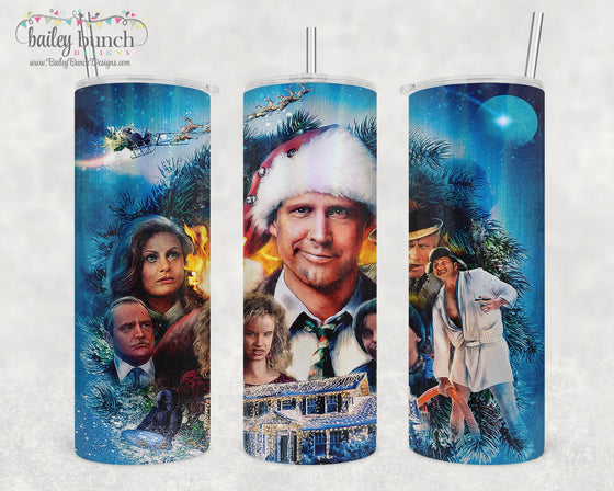 Christmas Vacation Sky Shimmer Glitter Tumbler TUMBLEGRISWOLD30520