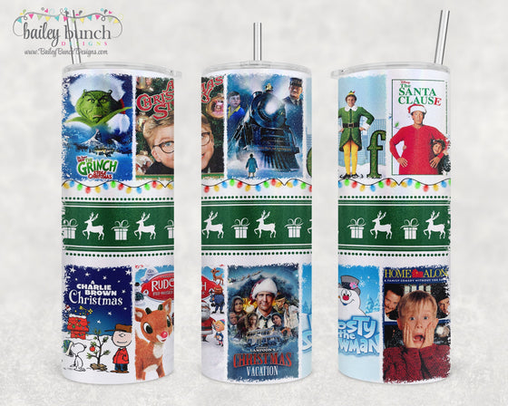 Christmas Movies Shimmer Glitter Tumbler TUMBLEMOVIE0520