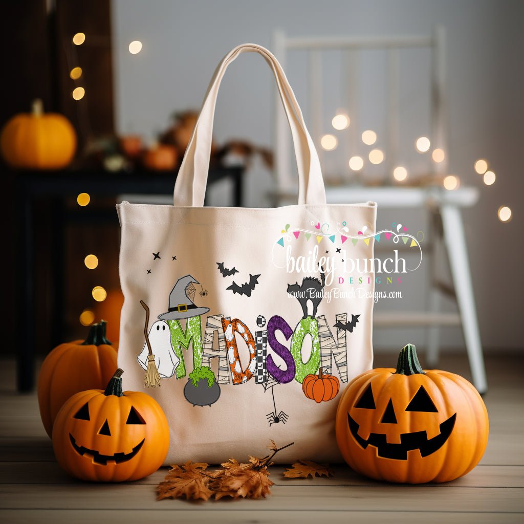 Halloween Retro Trick Or Treat Tote Bag Personalized TOTETRICKS0520