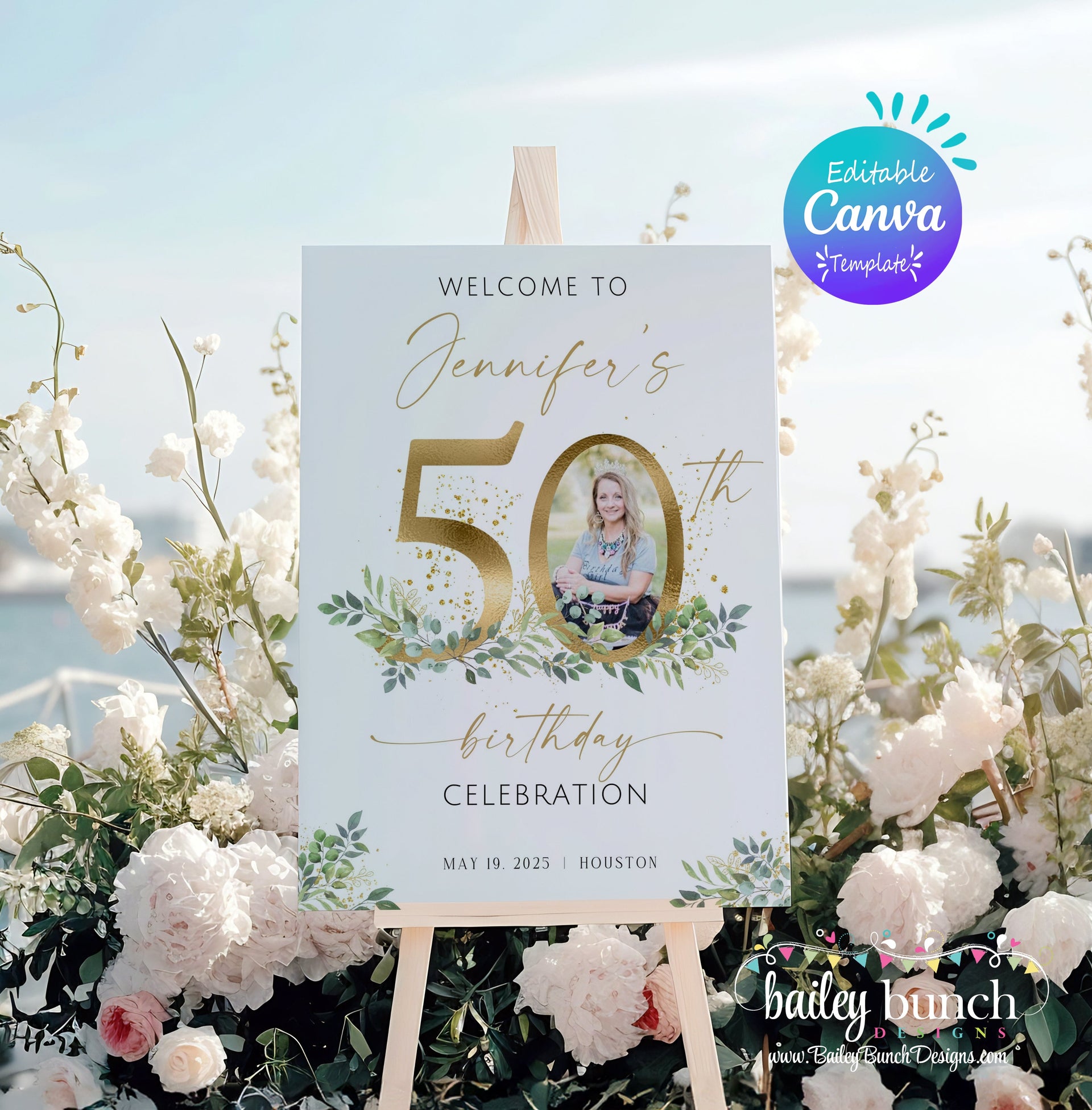 50th Birthday Party Welcome Sign Template BDAYWELCOME50