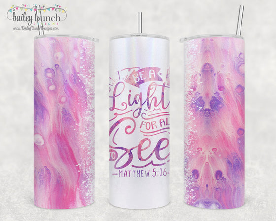 Be the Light Shimmer Glitter Tumbler TUMBLIGHT0520