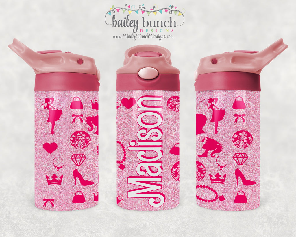 Kids Barbie Movie Personalized Name Water Bottle Tumbler TUMB0520