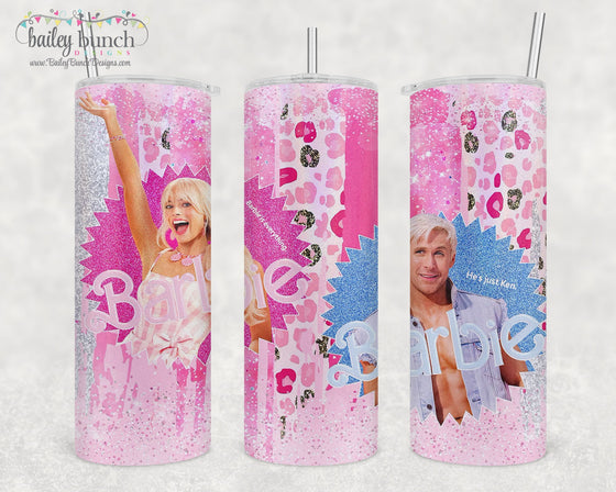 Barbie Pink Shimmer Glitter Tumbler TUMBBARBIA0520