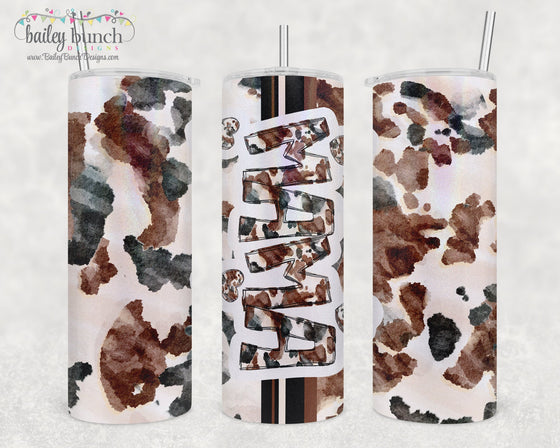 Cowhide Mama Shimmer Glitter Tumbler TUMBLECOW0520