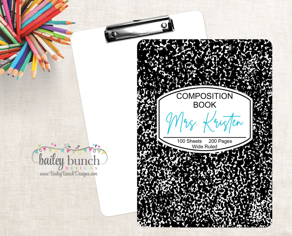 Teacher Composition Notebook Personalized Clipboard Teacher Appreciation CLIPC0520