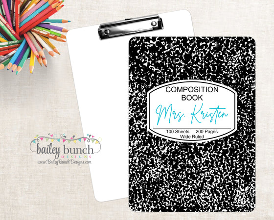Teacher Composition Notebook Personalized Clipboard Teacher Appreciation CLIPC0520