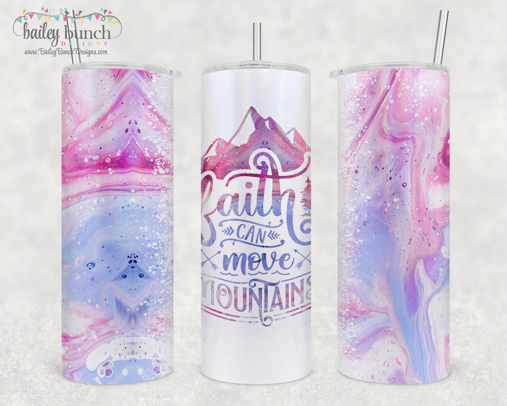 Faith Can Move Mountains Shimmer Glitter Tumbler TUMBFAITH0520