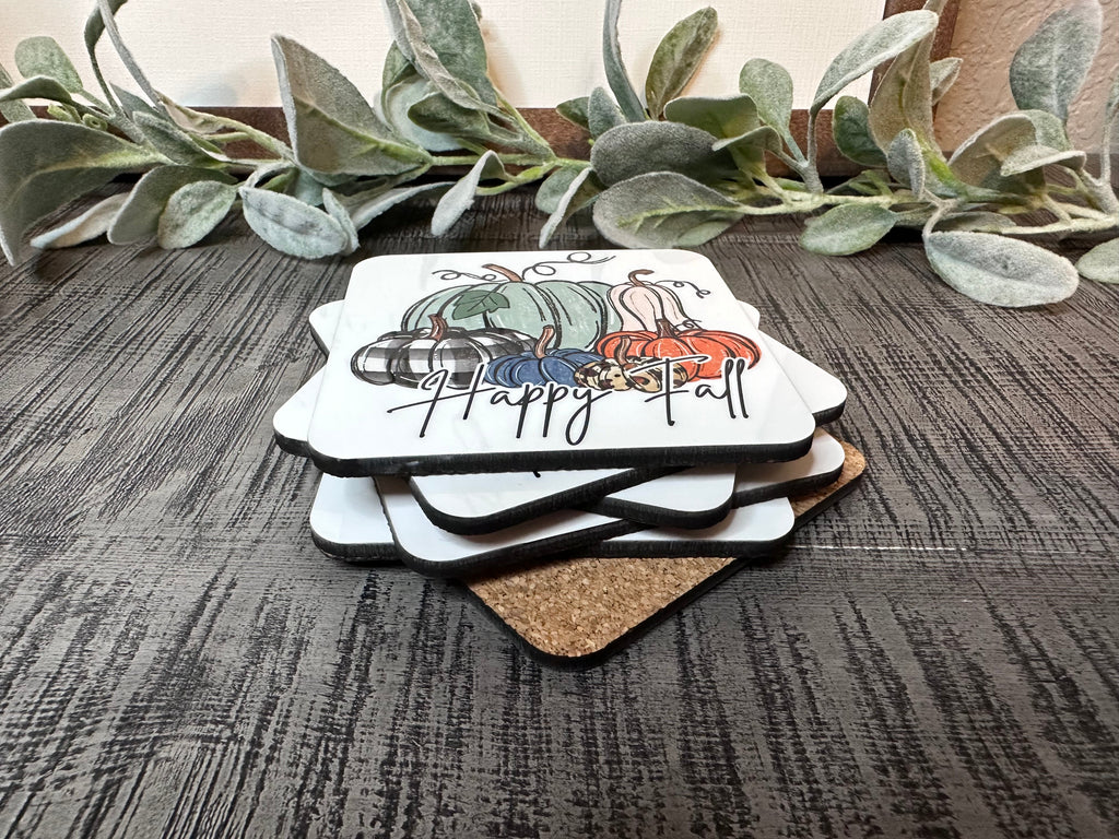 FALL COASTER SET PUMPKINS Leopard Set COASTFALL0520