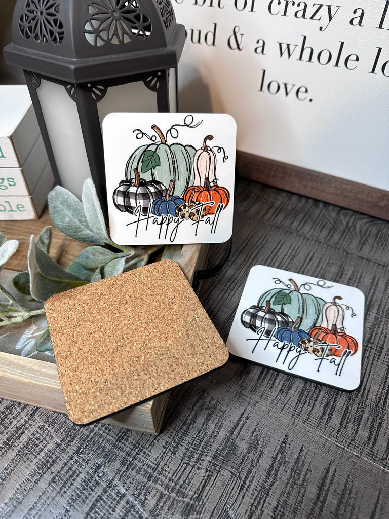 FALL COASTER SET PUMPKINS Leopard Set COASTFALL0520