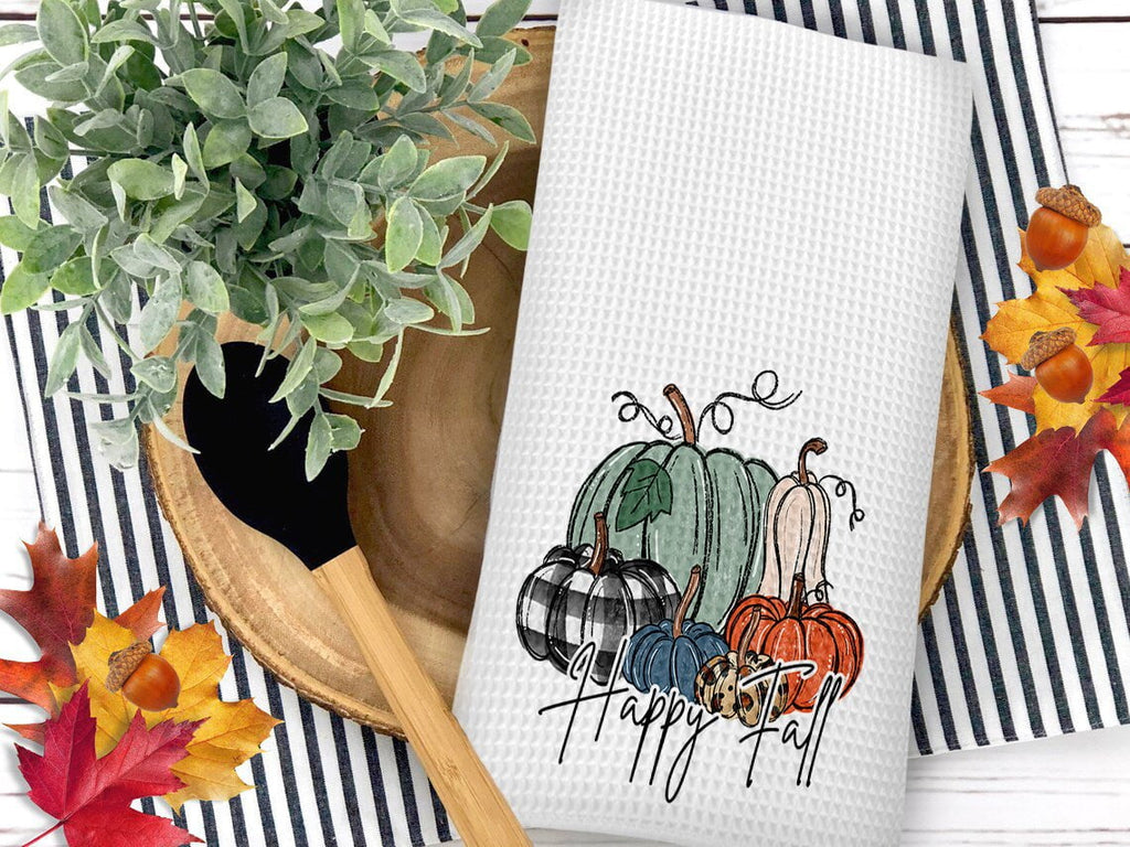 HAPPY FALL PUMPKINS WAFFLE TOWL TOWELFALL0520