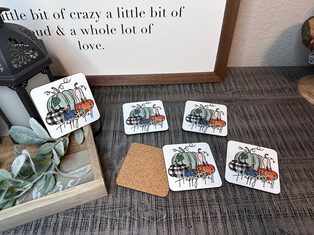 FALL COASTER SET PUMPKINS Leopard Set COASTFALL0520