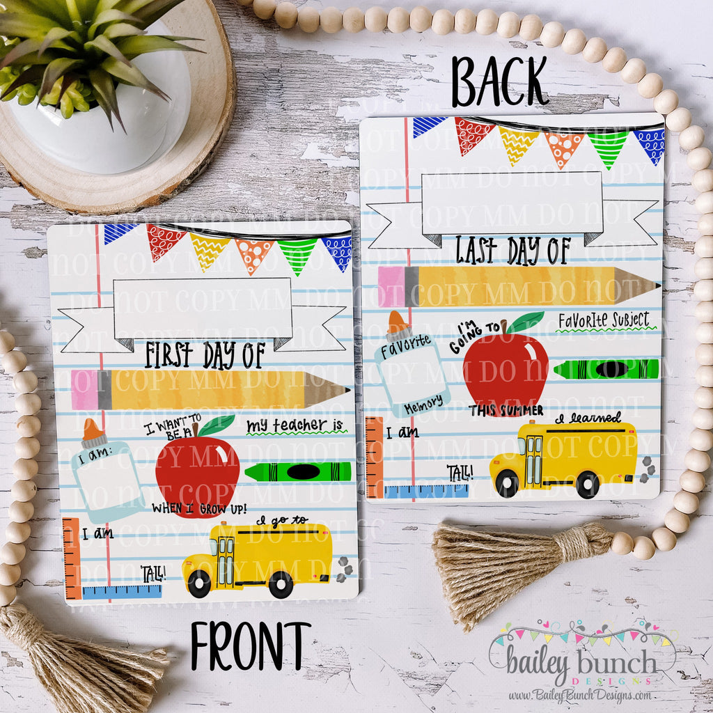 First & Last Day of School Dry Double Sided Erase Boards SCHOOLF0520