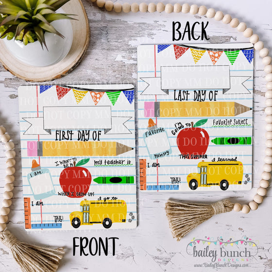 First & Last Day of School Dry Double Sided Erase Boards SCHOOLF0520