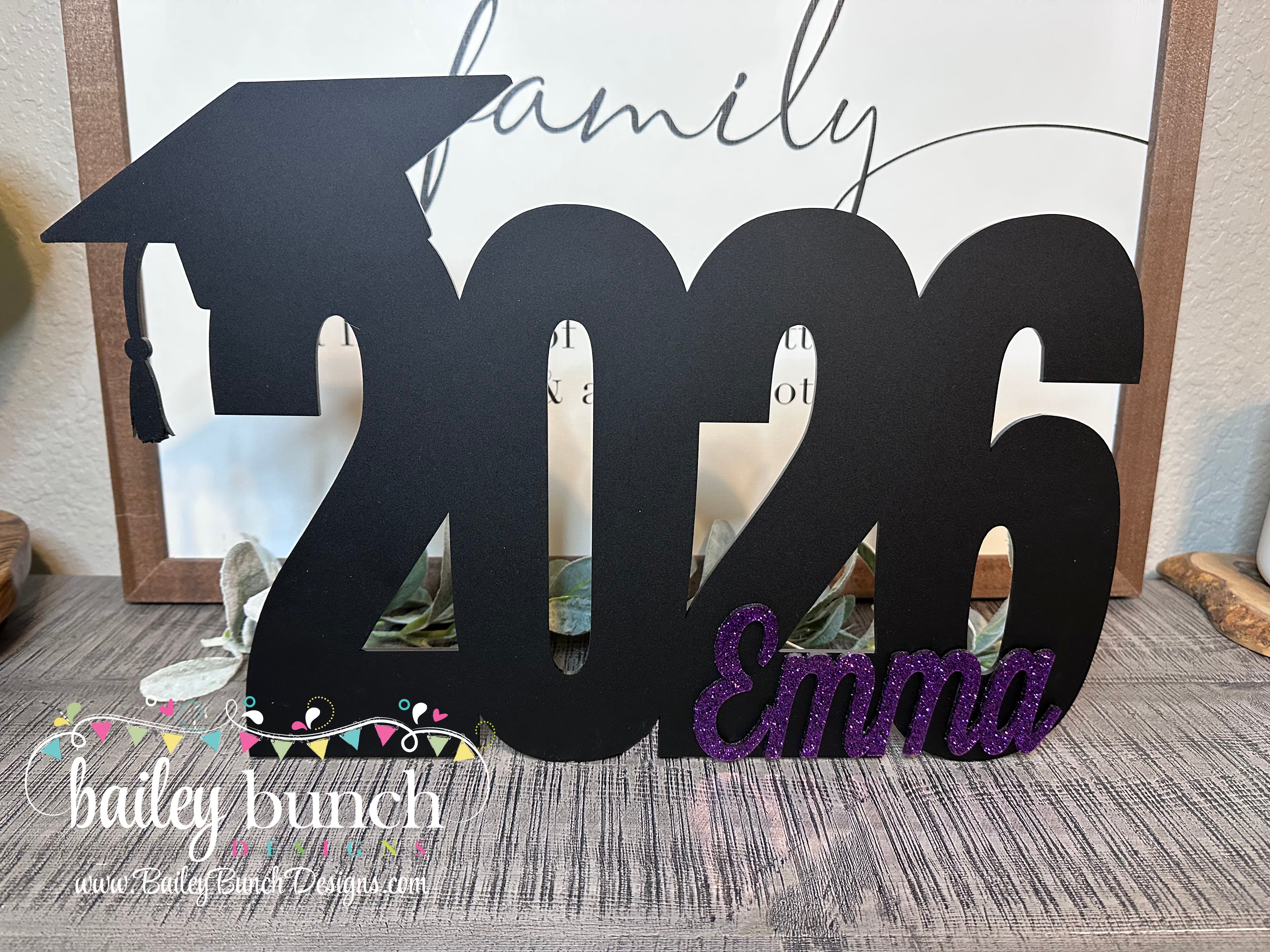 Personalized Class of 2026 graduation guest book sign with graduate name.