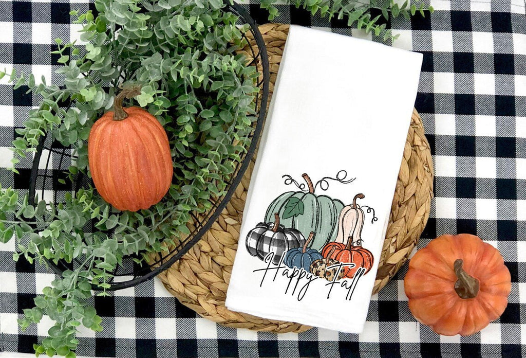 HAPPY FALL PUMPKINS TEA TOWL TOWELFALLTEA0520