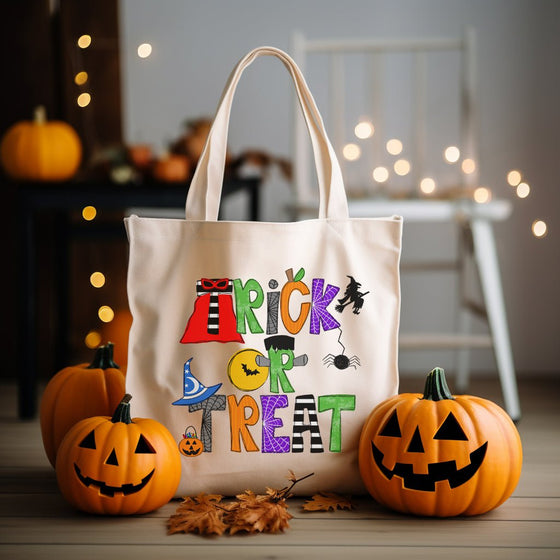 Trick Or Treat Halloween Candy Bag Tote TOTETORT0520