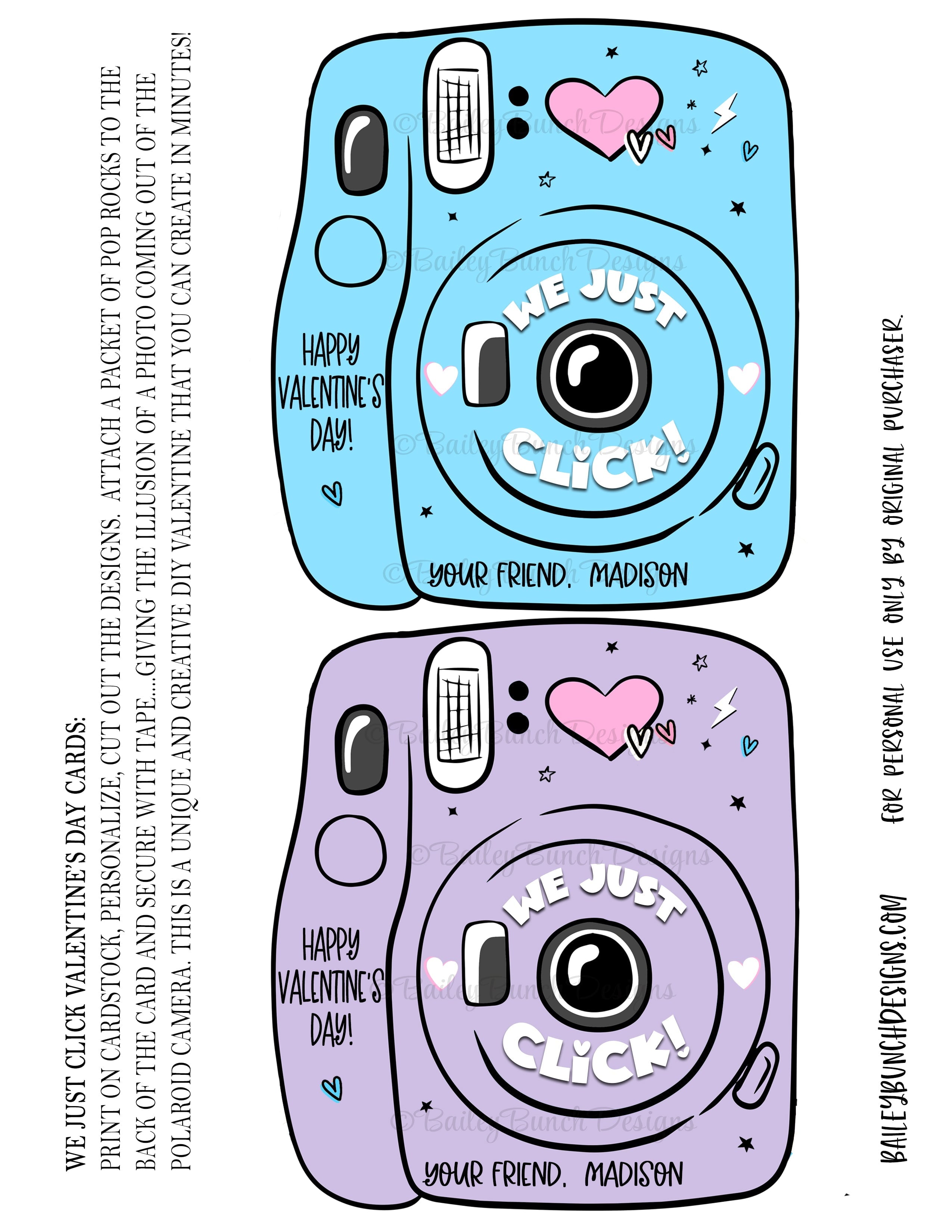 Polaroid Camera We Just Click Valentine Gift Card IDVDAYCAMERA0520