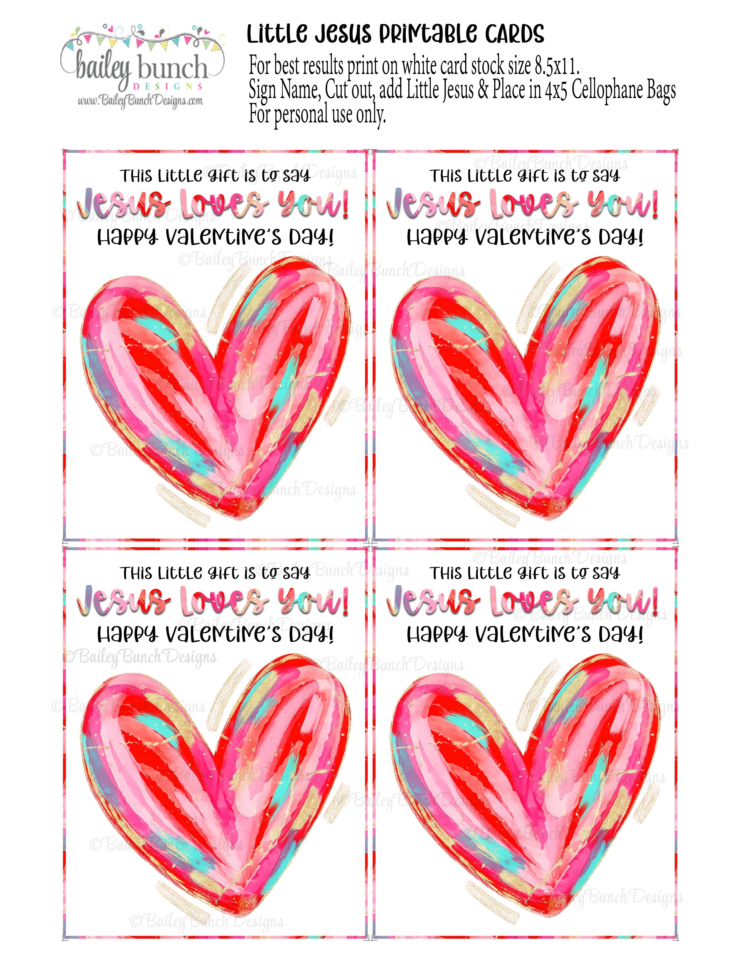 Digital Valentine Printable Religious Message Cards Jesus Loves You Valentine Christian Classroom Exchange Sunday School Valentine Cards Faith Based Design Instant Download Printable Kids Church Celebration Valentine Party Supplies Bible