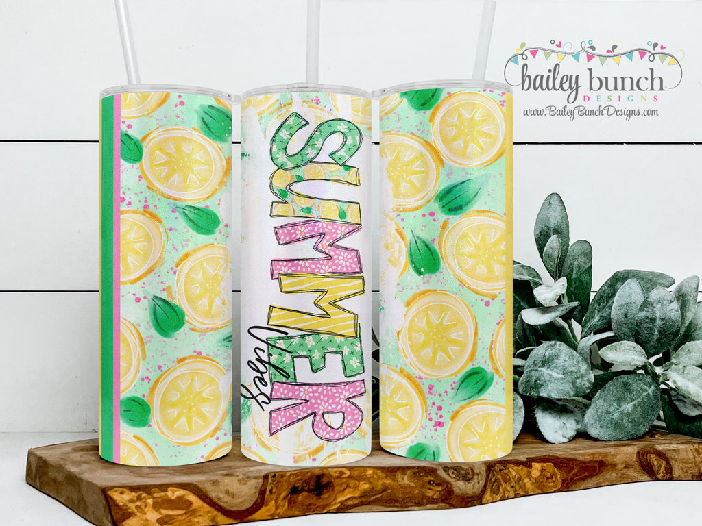 Summer Vibes Lemonade Shimmer Glitter Tumbler TUMBLEMON0520