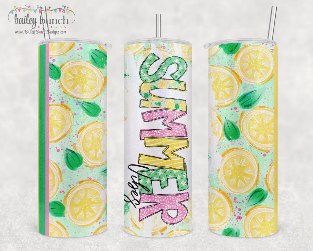 Summer Vibes Lemonade Shimmer Glitter Tumbler TUMBLEMON0520