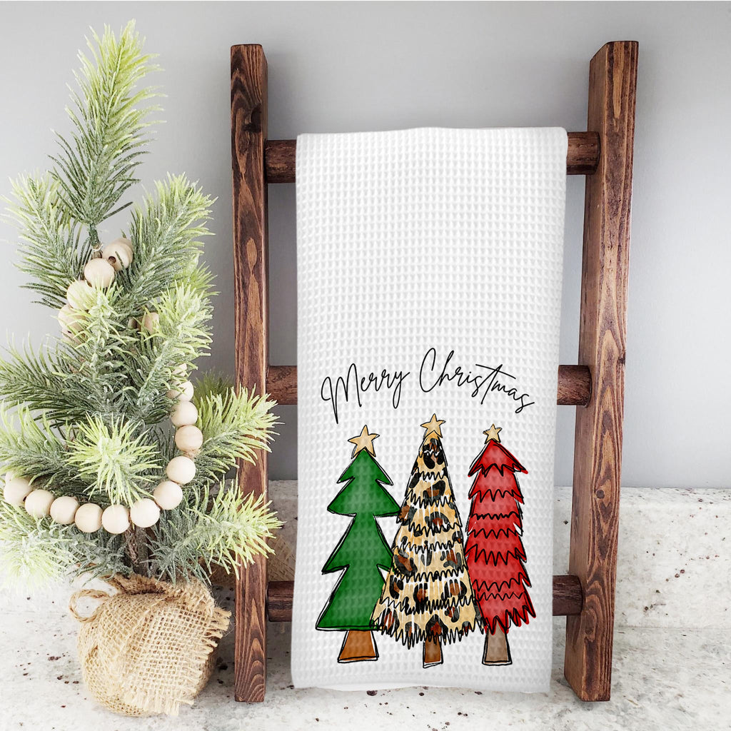 Christmas Trees Merry Christmas WAFFLE TOWL TOWELCHRIST0520