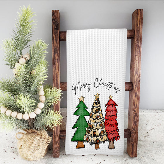Christmas Trees Merry Christmas WAFFLE TOWL TOWELCHRIST0520