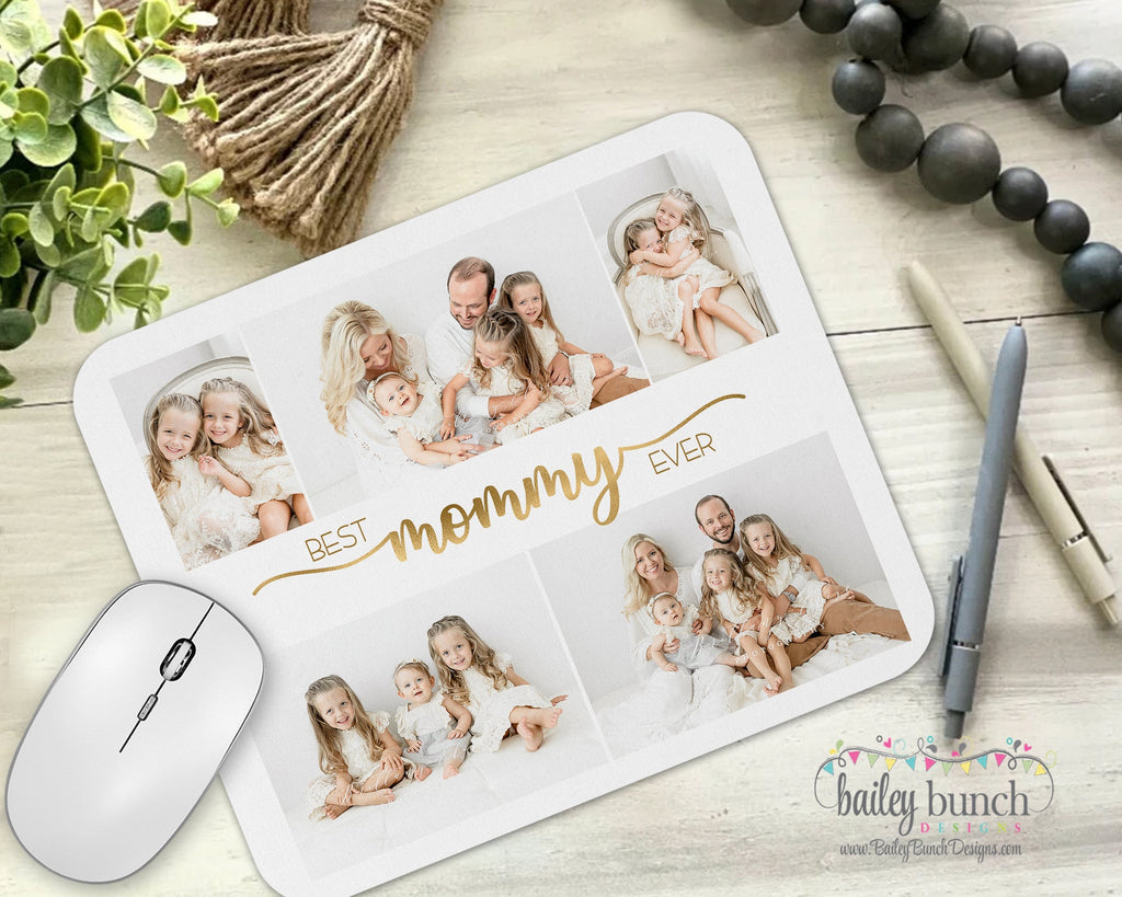 Mother's Day Gold Best Mom Photo Personalized Mouse Pad MOM3MOUSE0520
