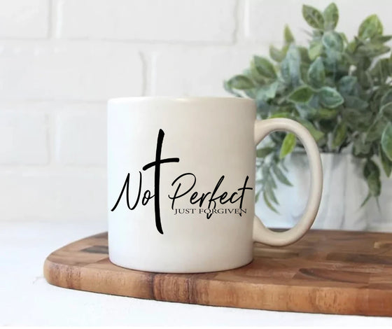Not Perfect Just Forgiven Christian Coffee Mug MUGCROSS0520