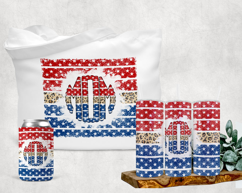 Patriotic RED WHITE & BLUE Leopard Tote TOTERWB0520