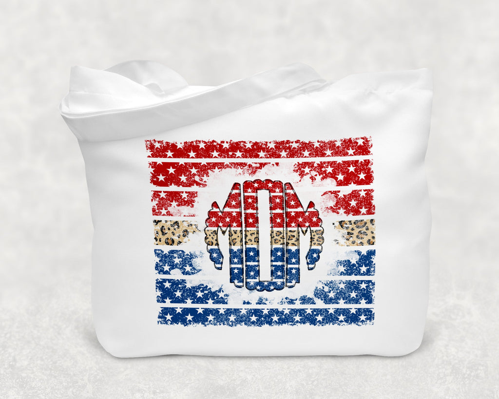 Patriotic RED WHITE & BLUE Leopard Tote TOTERWB0520