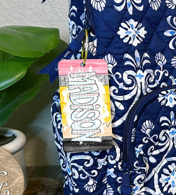 School Backpack Name Tags TAGPENCIL0520