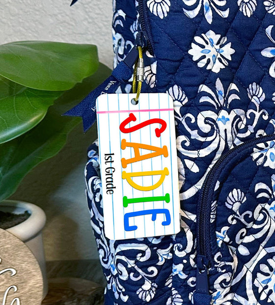 School Backpack Name Tags TAGGRADE0520