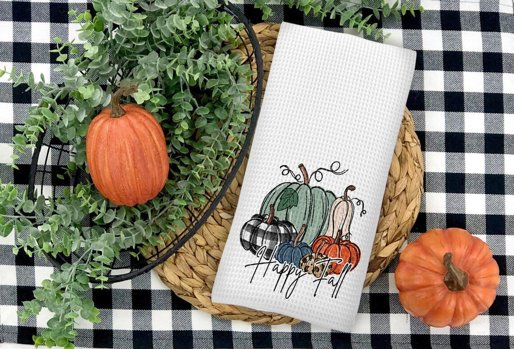 HAPPY FALL PUMPKINS WAFFLE TOWL TOWELFALL0520