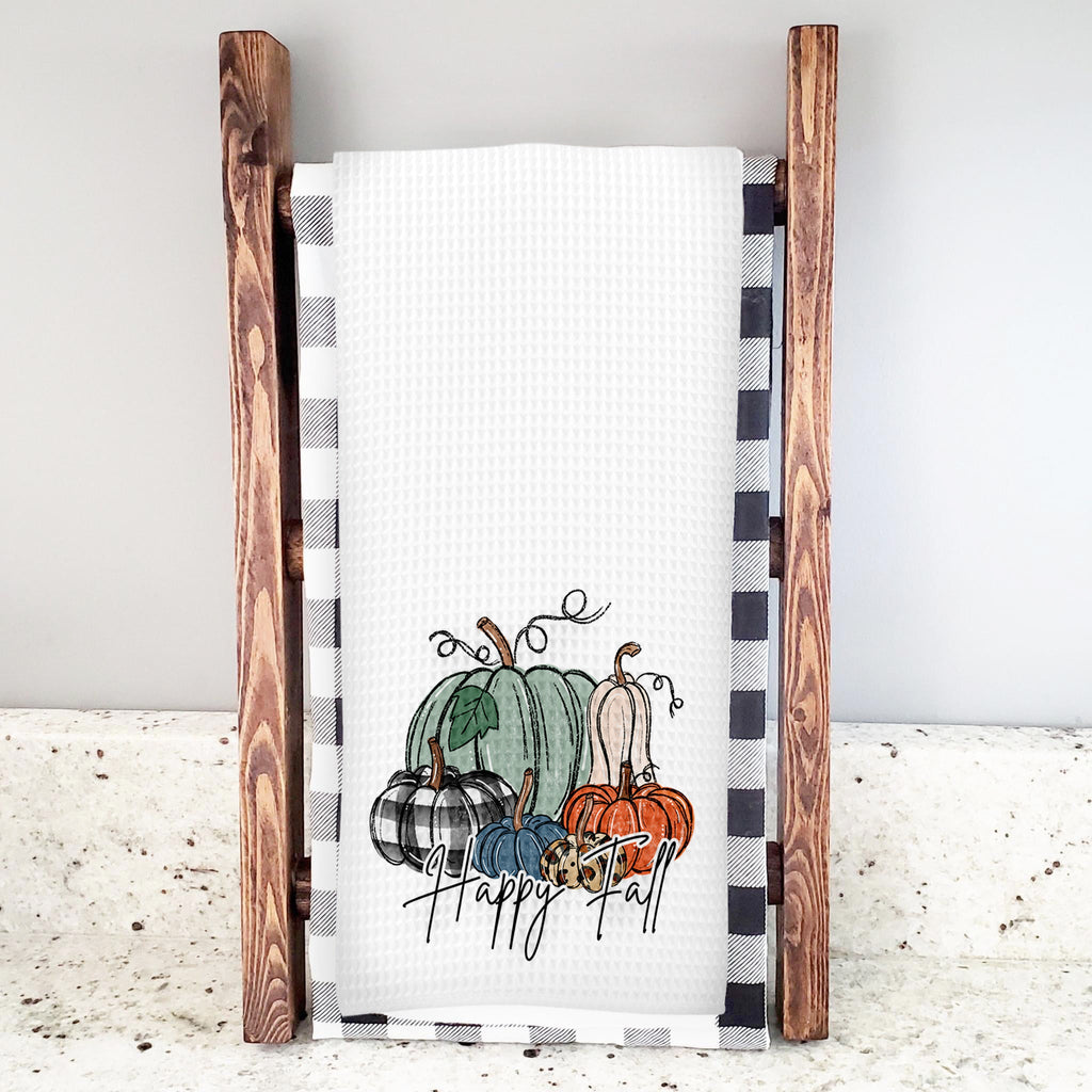 HAPPY FALL PUMPKINS WAFFLE TOWL TOWELFALL0520