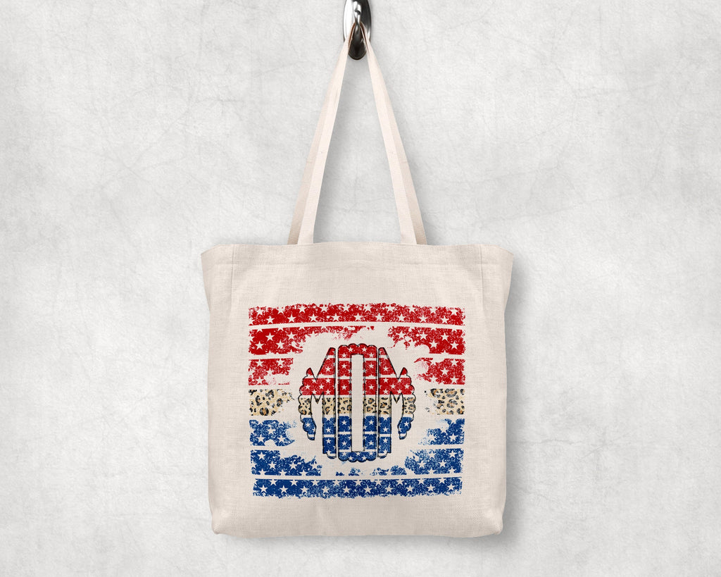 Patriotic RED WHITE & BLUE Leopard Tote TOTERWB0520