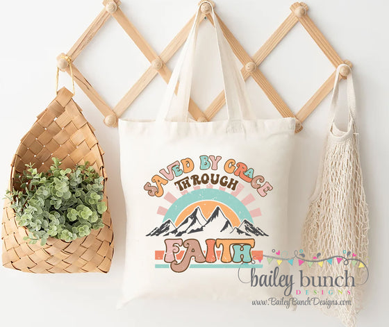 Saved by Grace Through Faith Tote Bag TOTEGRACE0520