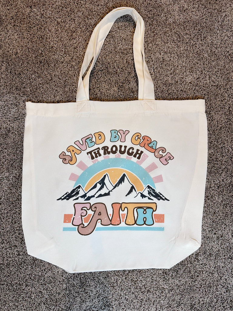 Saved by Grace Through Faith Tote Bag TOTEGRACE0520