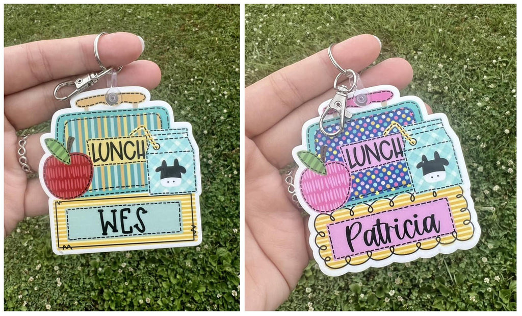 School Lunchbox Name Tags TAGBLUE0520