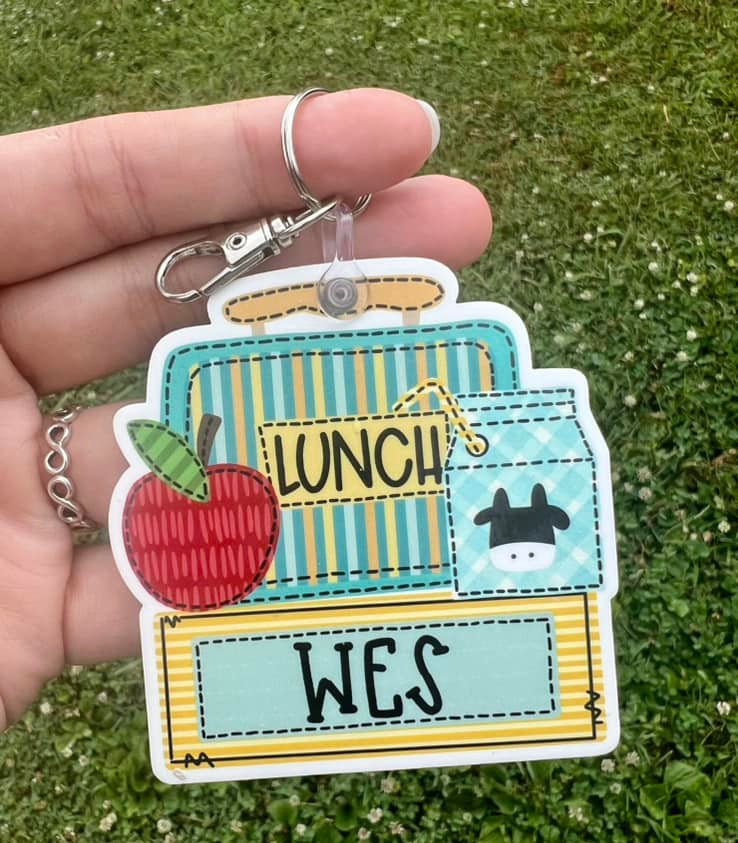 School Lunchbox Name Tags TAGBLUE0520