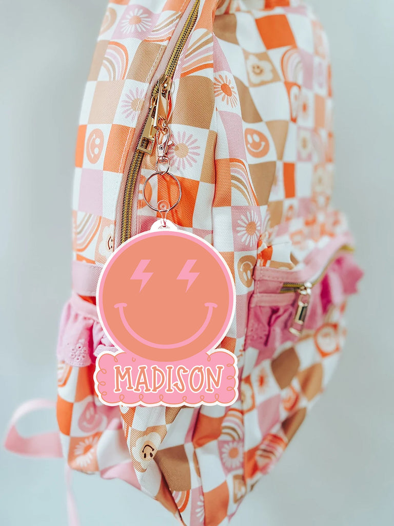 Smiley Face Backpack Name Tag Charms TAGSMILEPP520