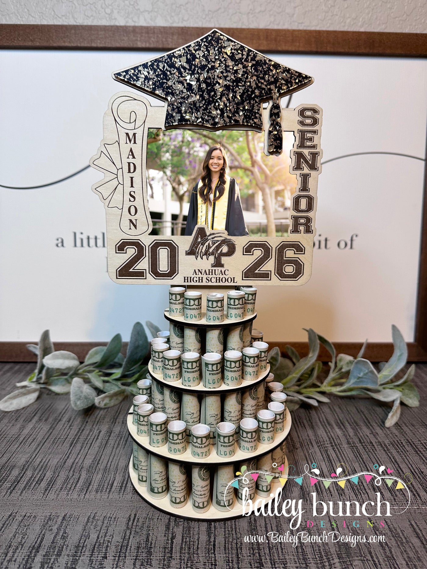 Anahuac Panthers Senior Photo Money Cake 2026 | Bailey Bunch Designs