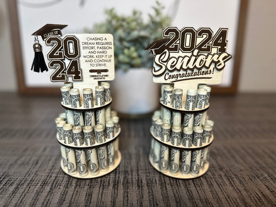 Graduation Gift Money Cake, Senior Graduation 2024 Money Holder - Engraved SENIORMC0520