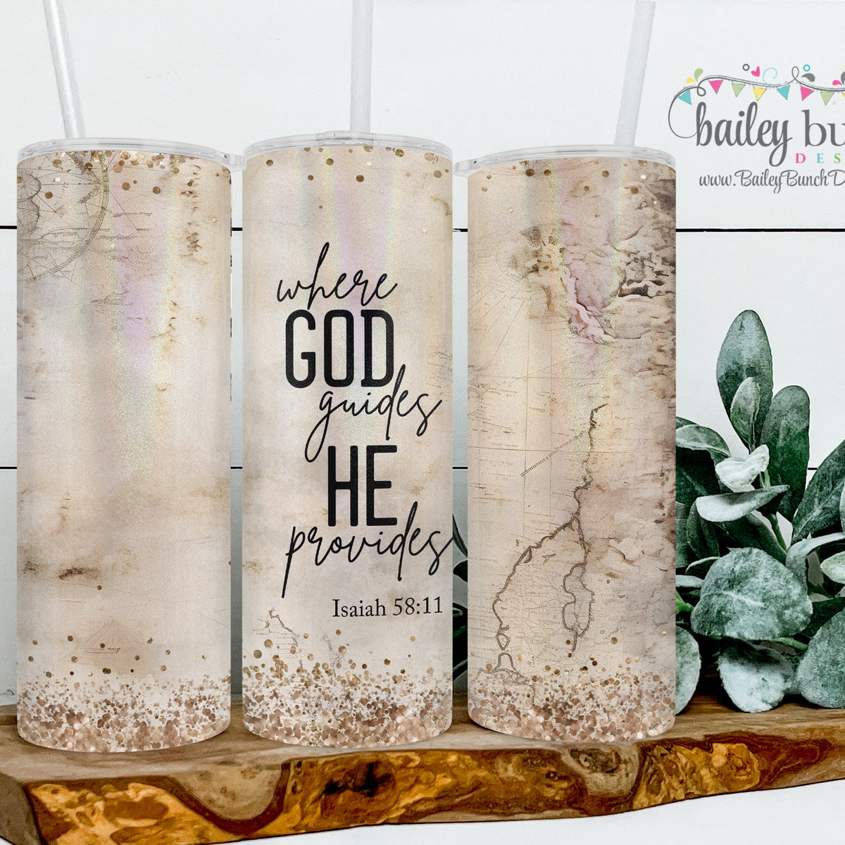 Where God Guides He Provides Scripture Shimmer Glitter Tumbler TUMBGOD ...