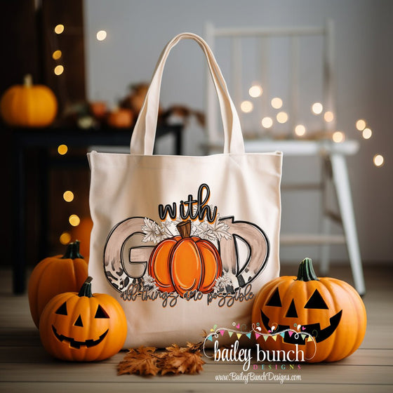 WITH GOD ALL THINGS ARE POSSIBLE Tote Bag Personalized TOTEGOD0520