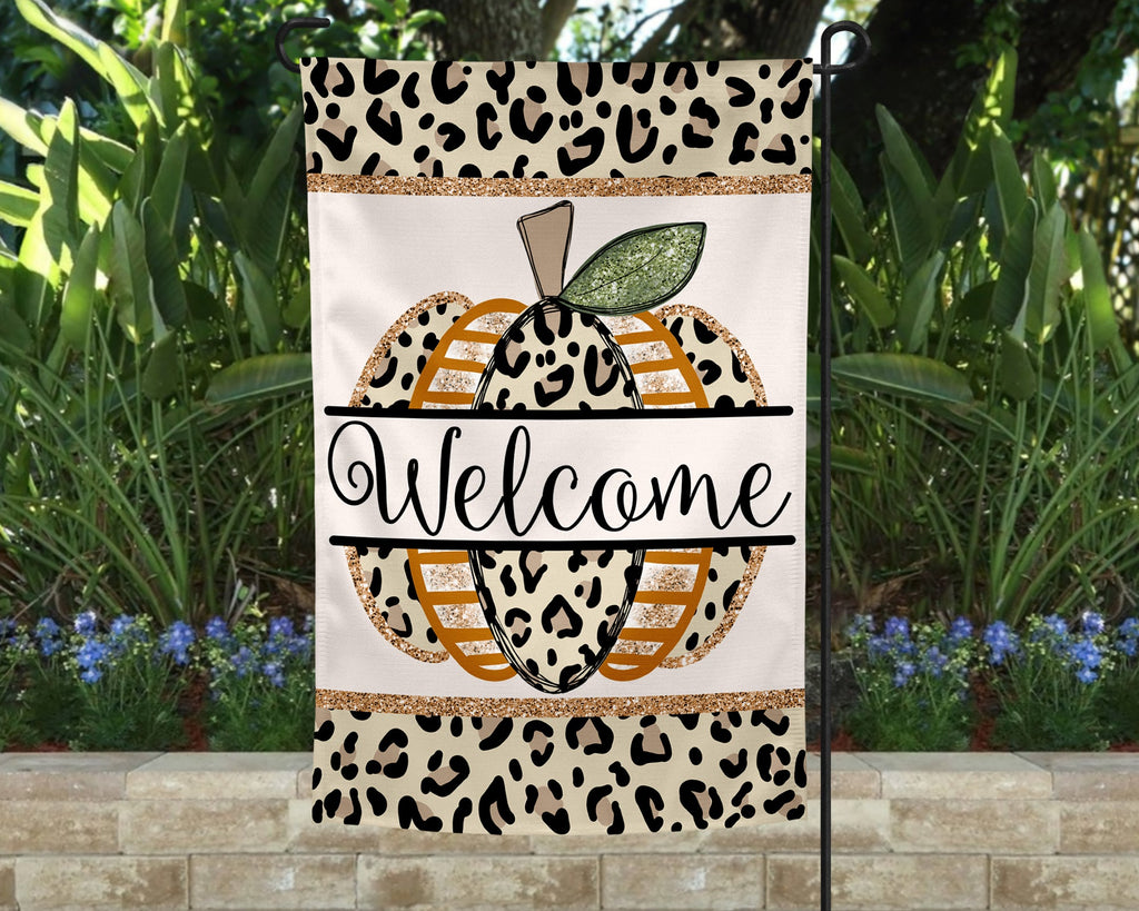 Fall Leopard Pumpkin Garden Flag - GFLP0520