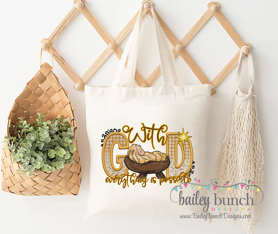 With God All Things Are Possible Tote Bag TOTEGOD0520